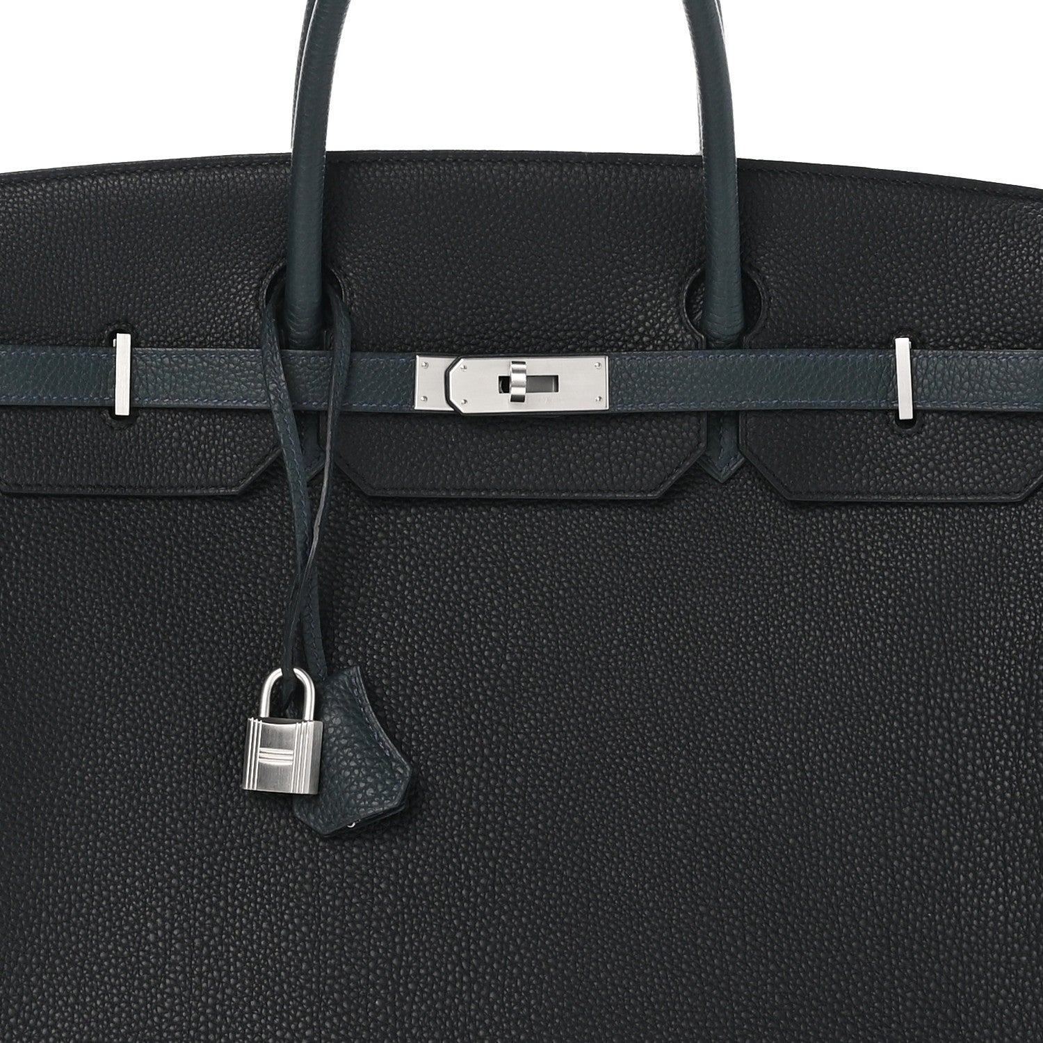 Hermes Togo Horseshoe Birkin 40 Black Vert Rousseau 7 of 12
