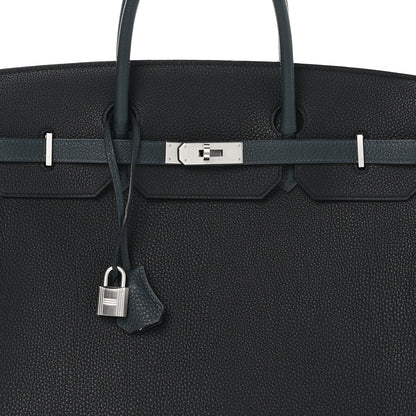 Hermes Togo Horseshoe Birkin 40 Black Vert Rousseau 7 of 12