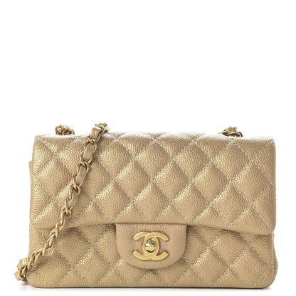 Chanel Metallic Caviar Quilted Mini Rectangular Flap Gold 1 of 11