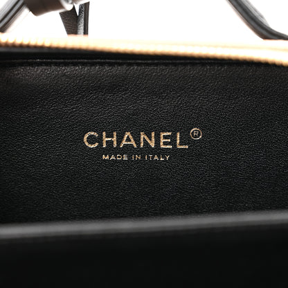 Chanel Caviar Quilted Small CC Filigree Vanity Case Beige Black 6 of 11