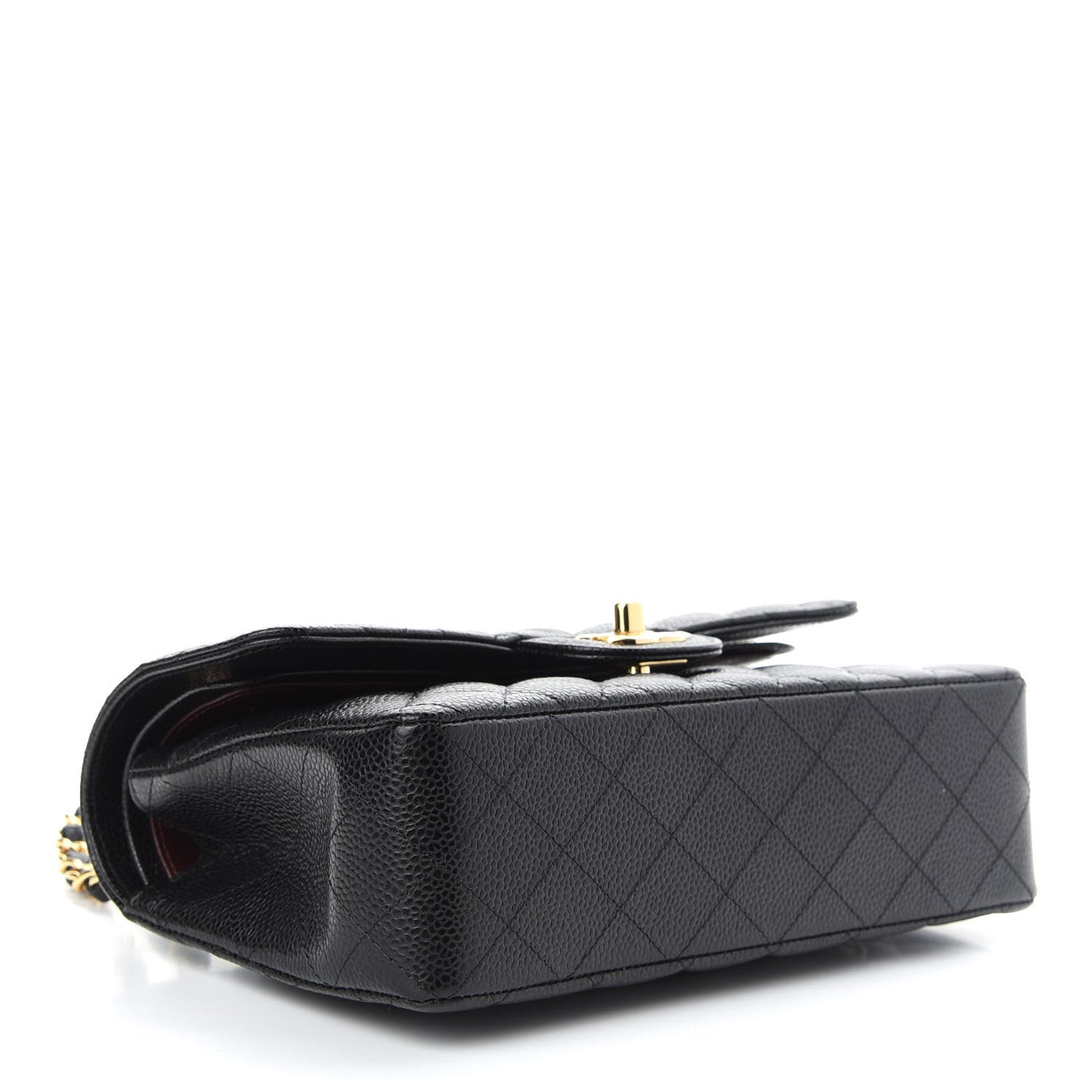 Caviar Quilted Small Double Flap Black