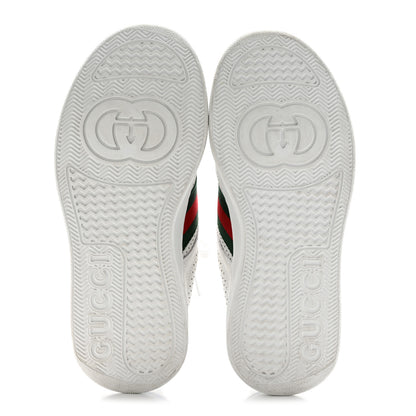 Gucci Calfskin Web Perforated Womens Platform 55mm Sneakers 38.5 White Bright Splash 6 of 14