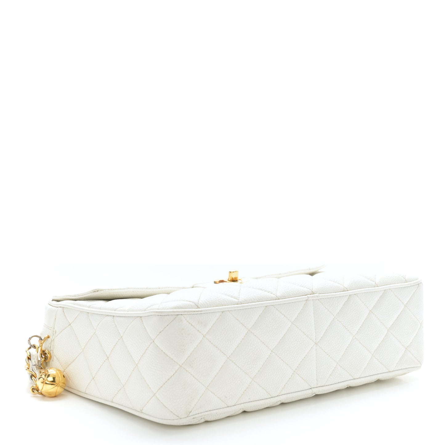 Caviar Quilted Camera Case White