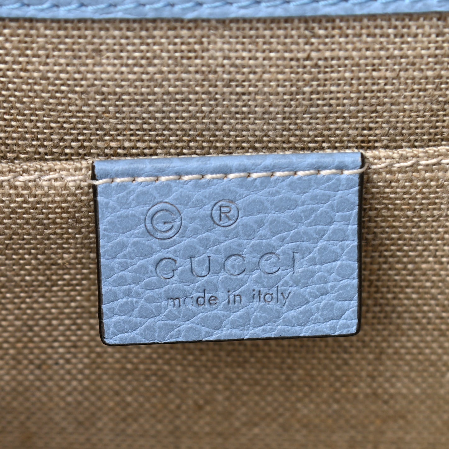 Dollar Calfskin Small Interlocking G Shoulder Bag Mineral Blue