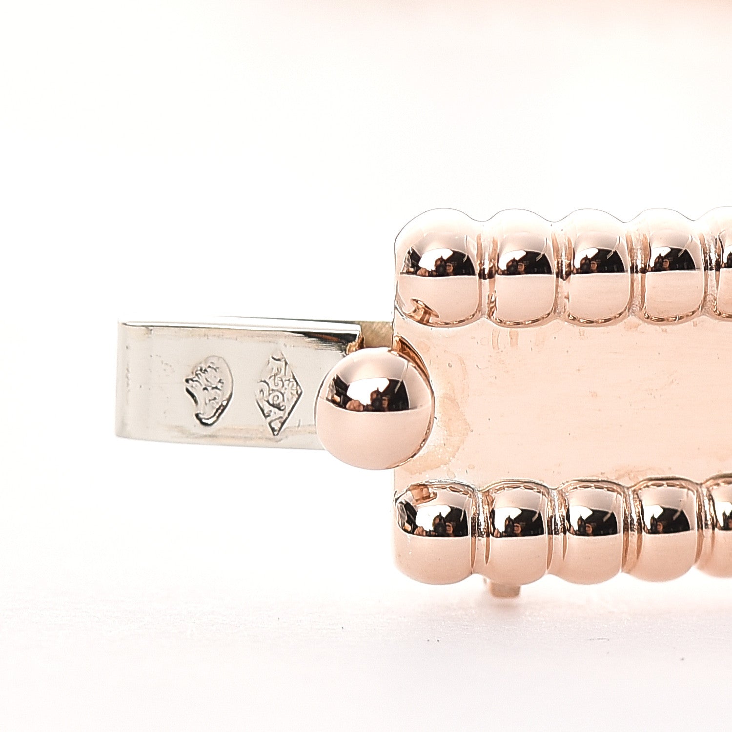 Van Cleef & Arpels 18K Rose Gold Perlee Signature Bangle Bracelet M 5 of 6