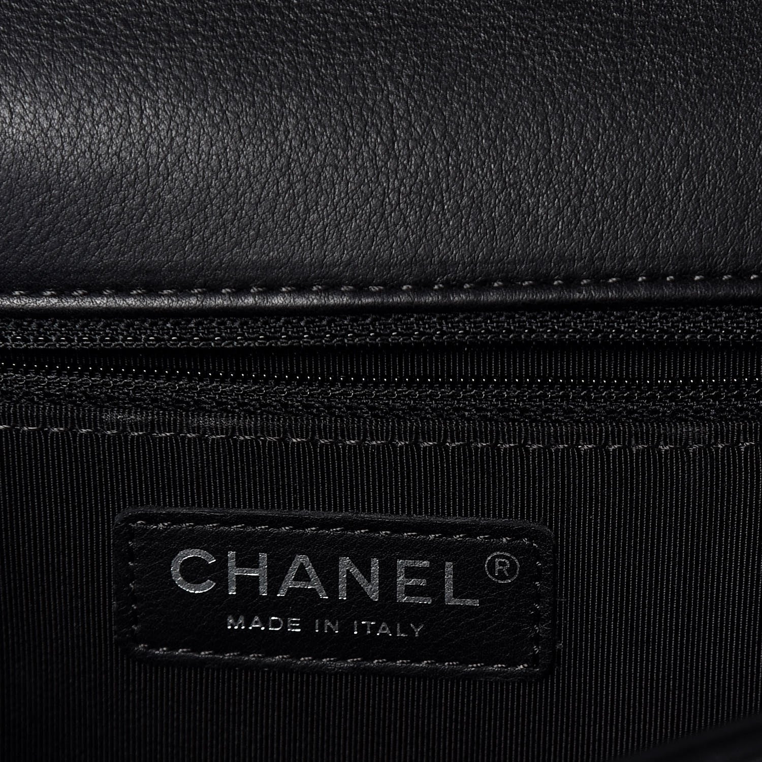Chanel Calfskin Chevron Quilted Large Boy Flap Black 9 of 12