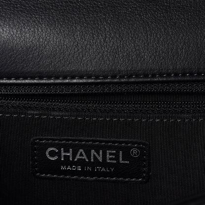 Chanel Calfskin Chevron Quilted Large Boy Flap Black 9 of 12