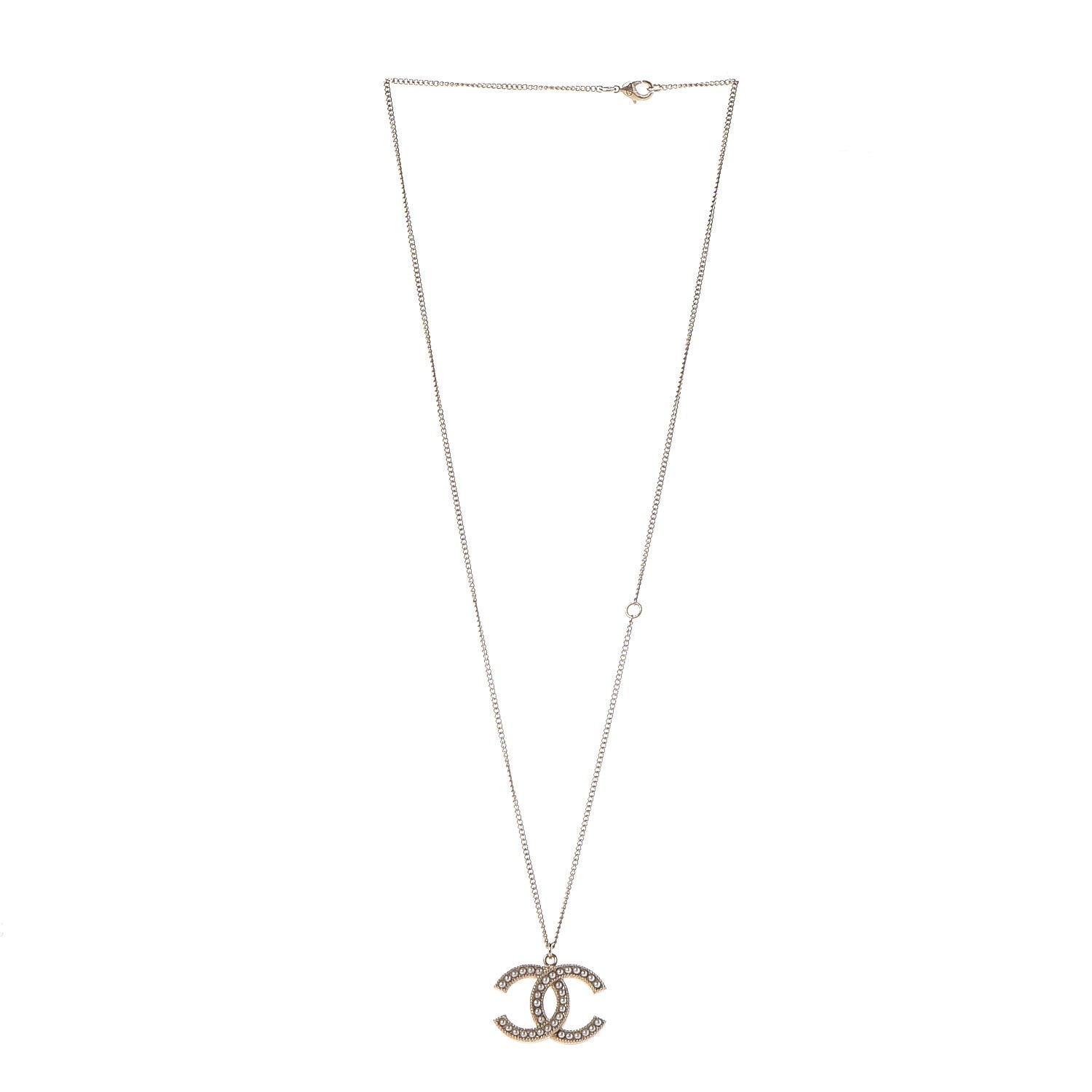 Chanel Pearl CC Pendant Necklace Gold 3 of 7