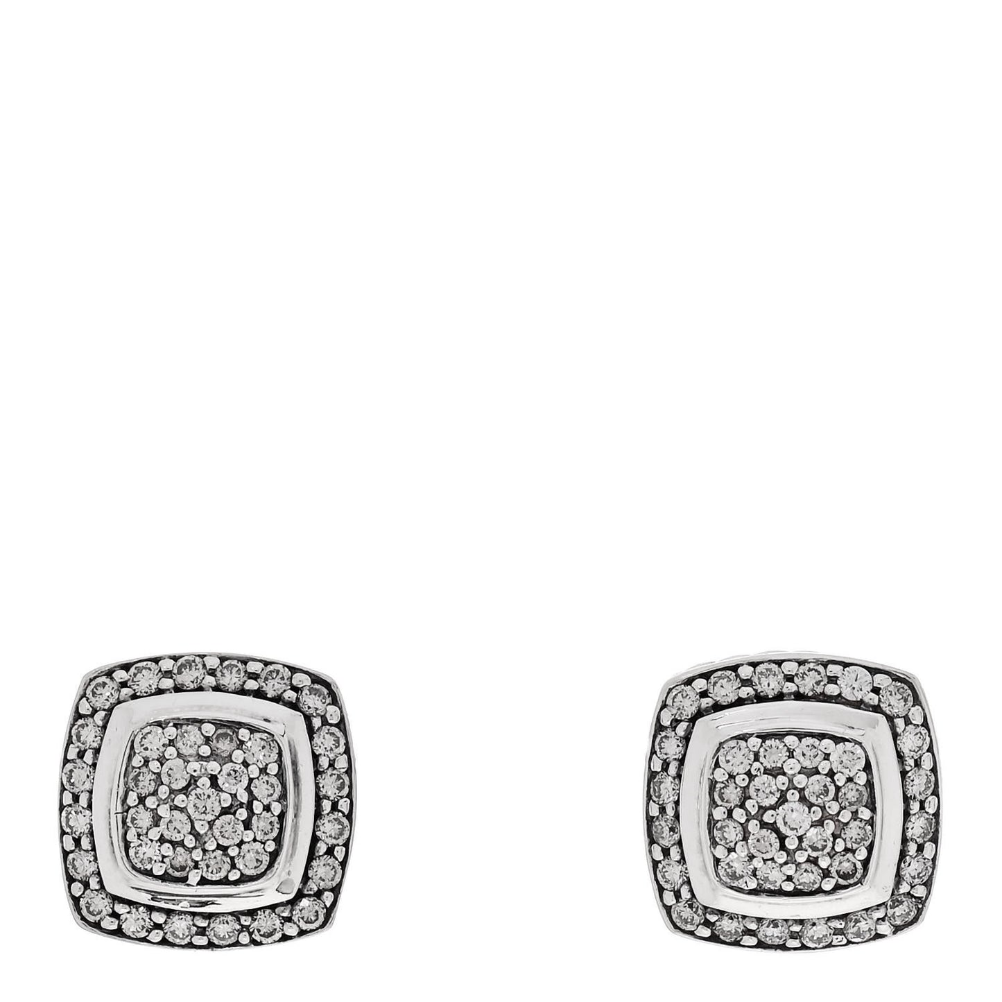 Sterling Silver Diamond 7mm Pave Albion Earrings