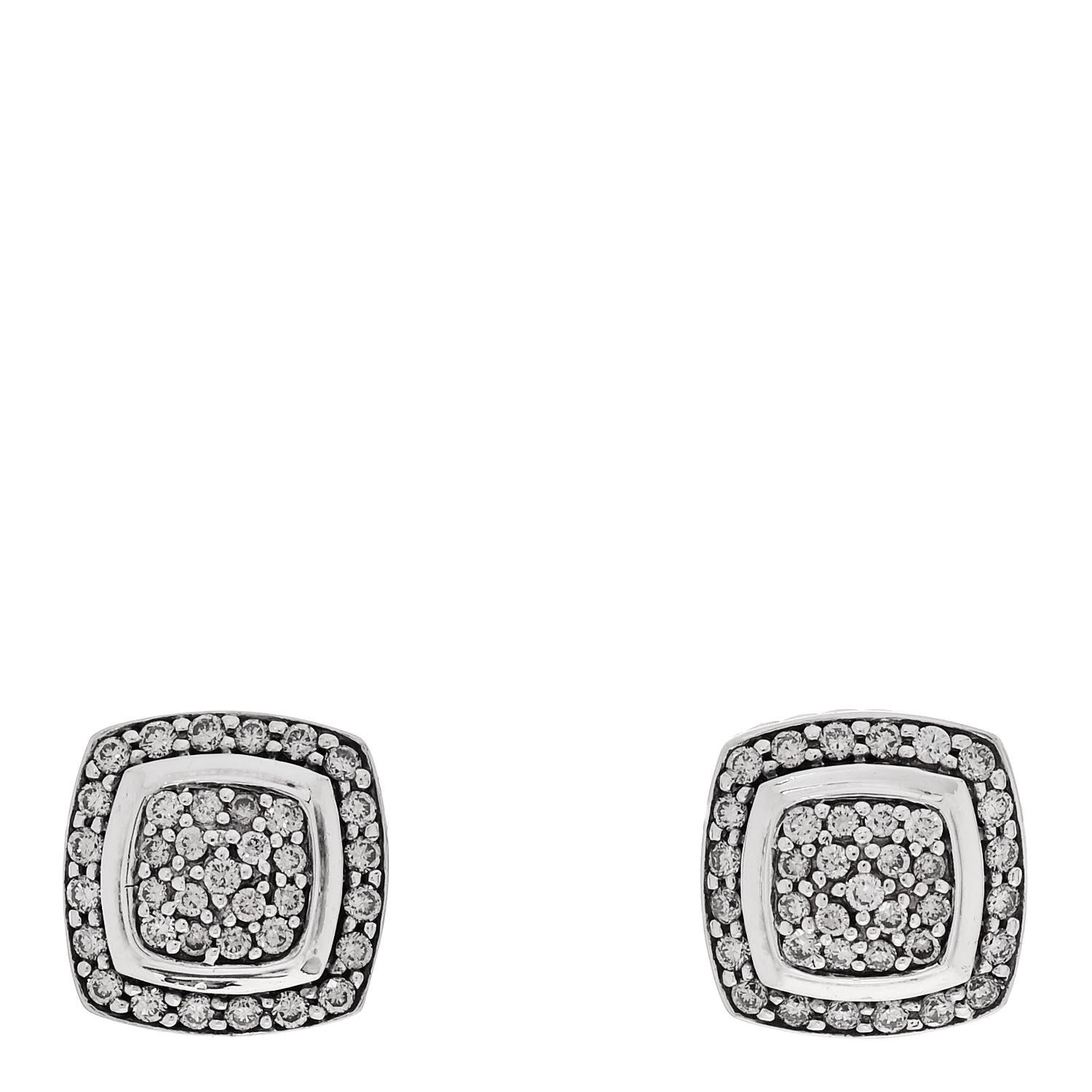 David Yurman Sterling Silver Diamond 7mm Pave Albion Earrings 1 of 4