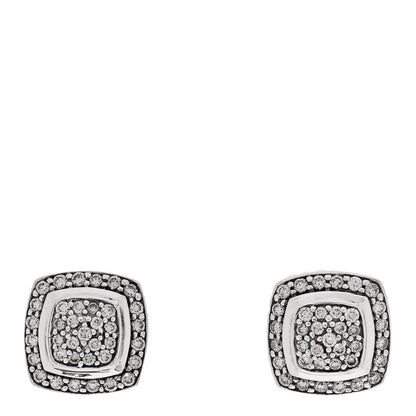 David Yurman Sterling Silver Diamond 7mm Pave Albion Earrings 1 of 4