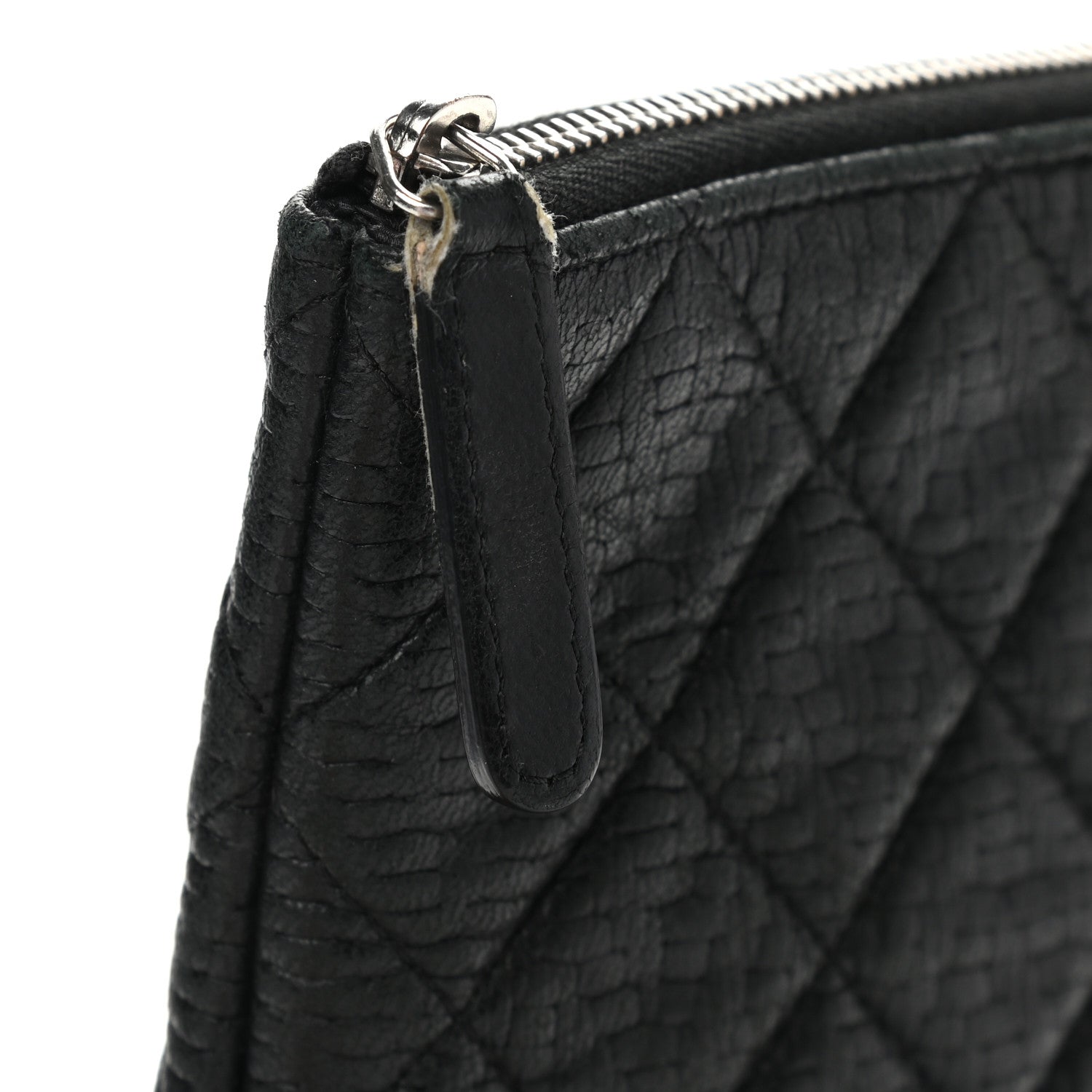 Chanel Woven Lambskin Quilted Medium Cosmetic Case Black 12 of 12