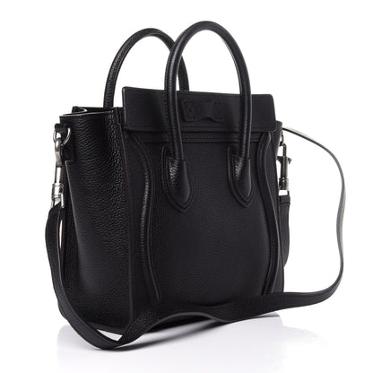 Celine Drummed Calfskin Nano Luggage Black 4 of 12
