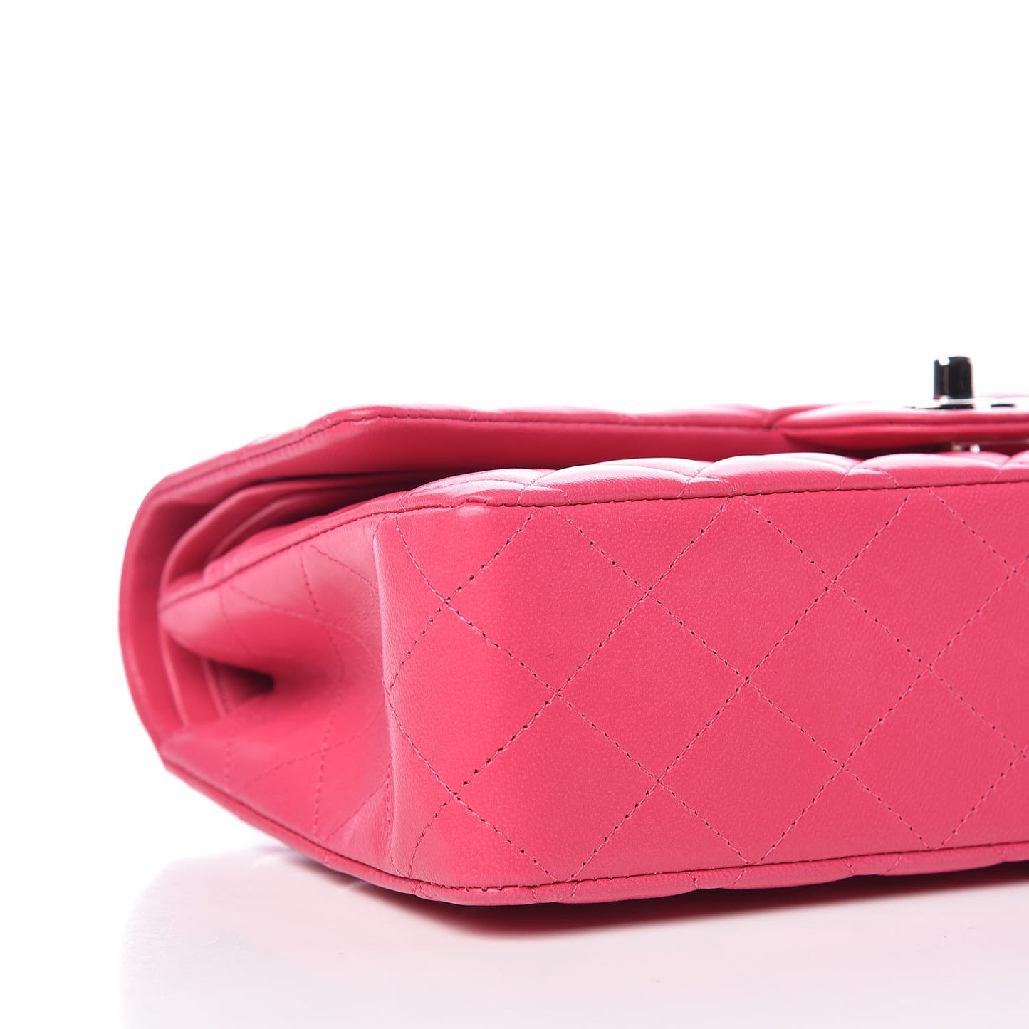 Lambskin Quilted Medium Double Flap Dark Pink