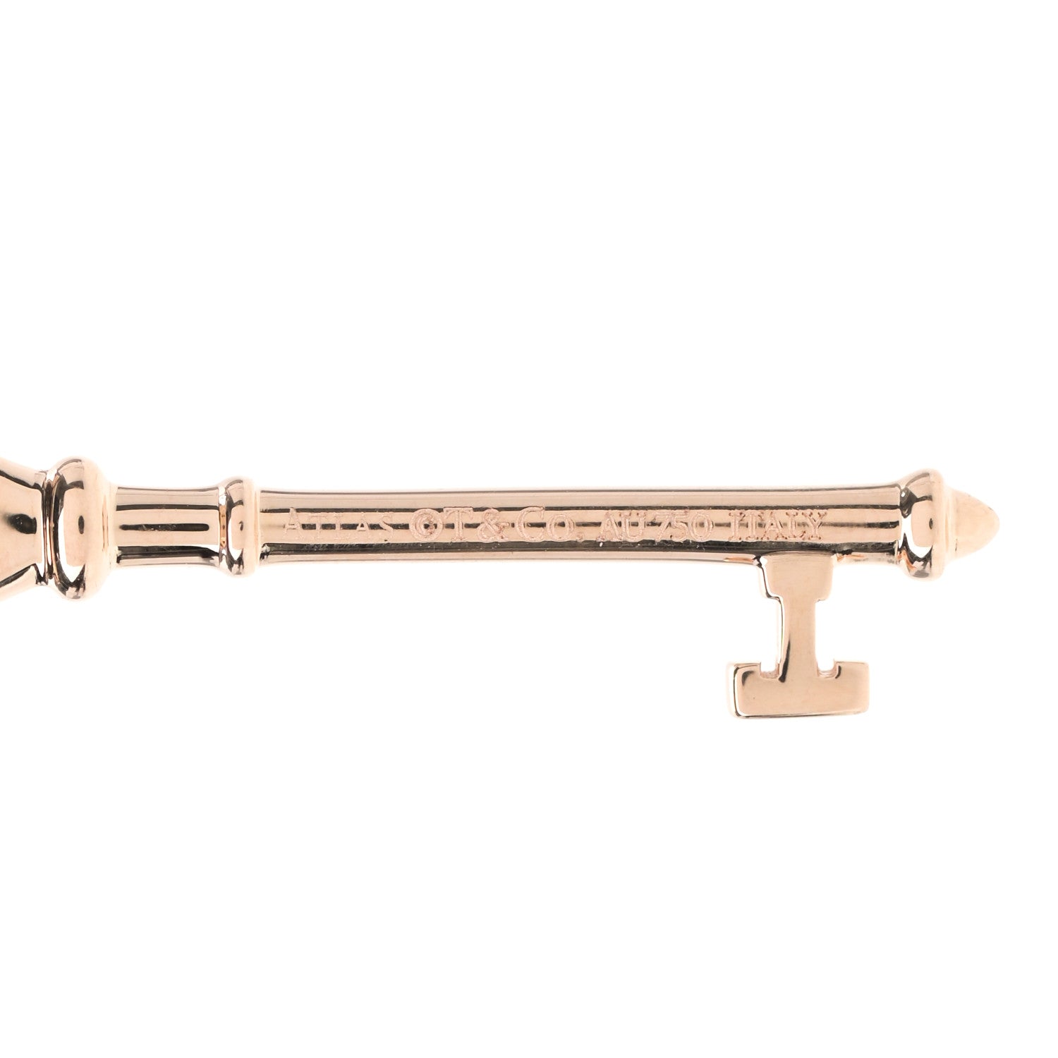 Tiffany 18K Rose Gold Diamond Atlas Key Pendant 4 of 4