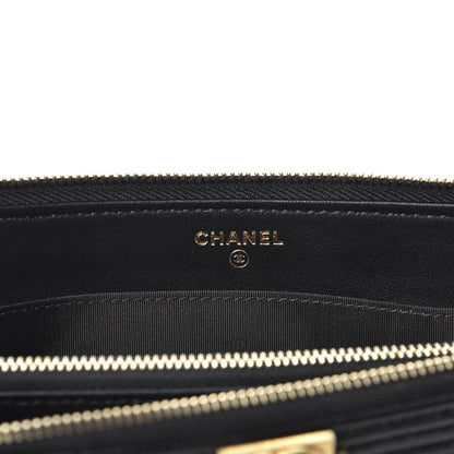 Chanel Caviar Quilted Small Zipped Boy Pouch Black 9 of 9