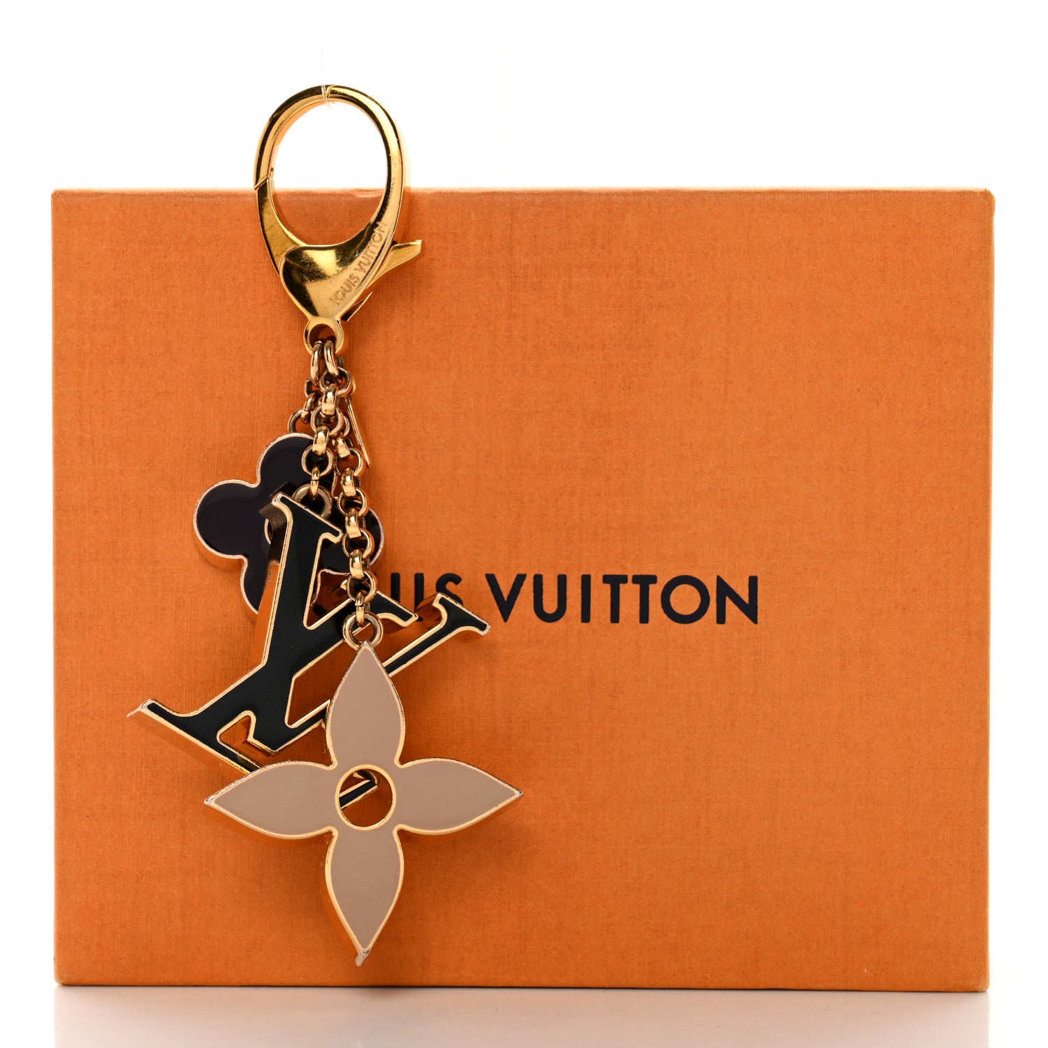 Louis Vuitton Metal Enamel Fleur De Monogram Bag Charm Dore 7 of 7