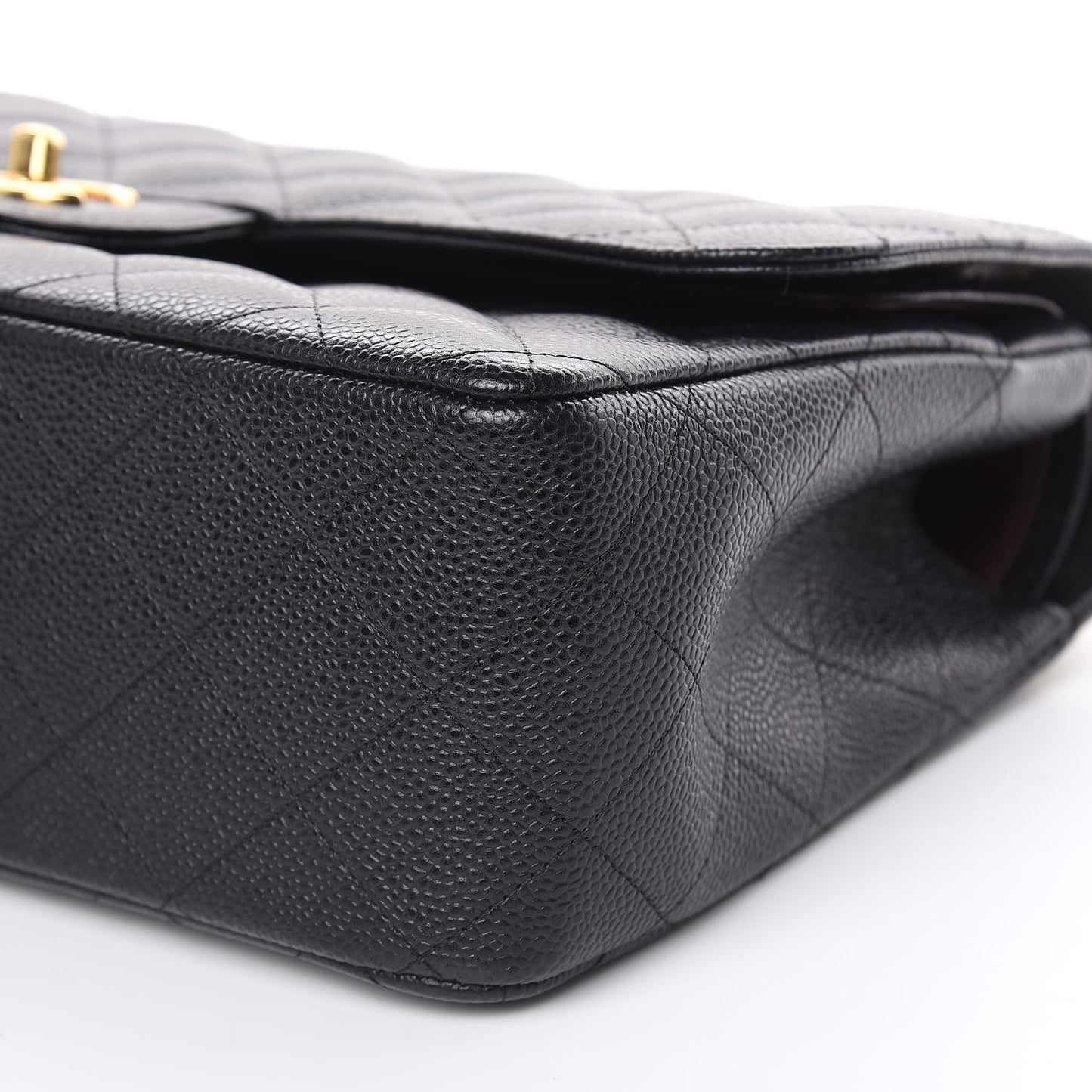 Caviar Quilted Jumbo Double Flap Black
