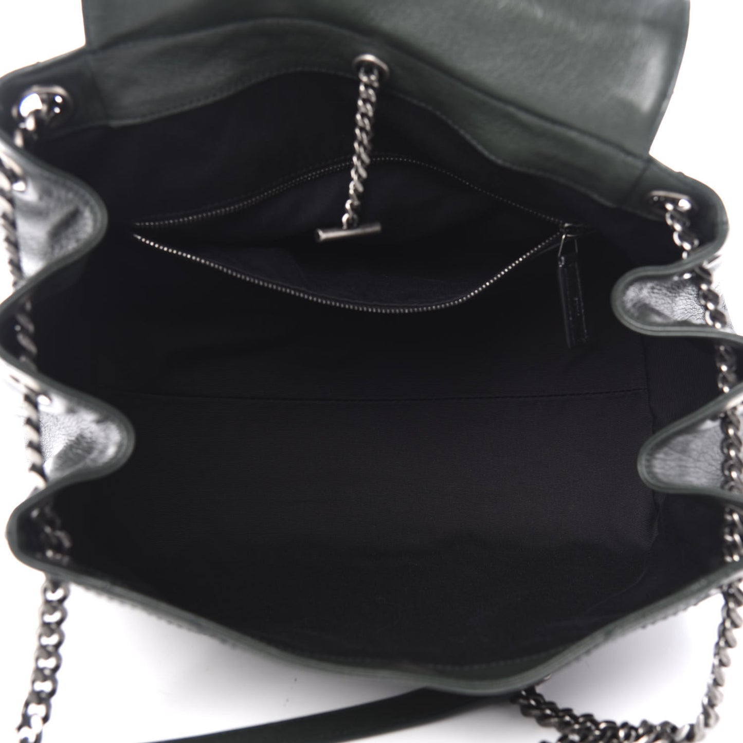Vintage Lambskin Chevron Monogram Medium Nolita Dark Green
