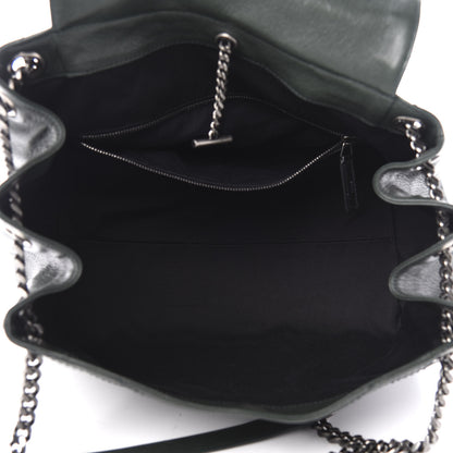 Saint Laurent Vintage Lambskin Chevron Monogram Medium Nolita Dark Green 5 of 10