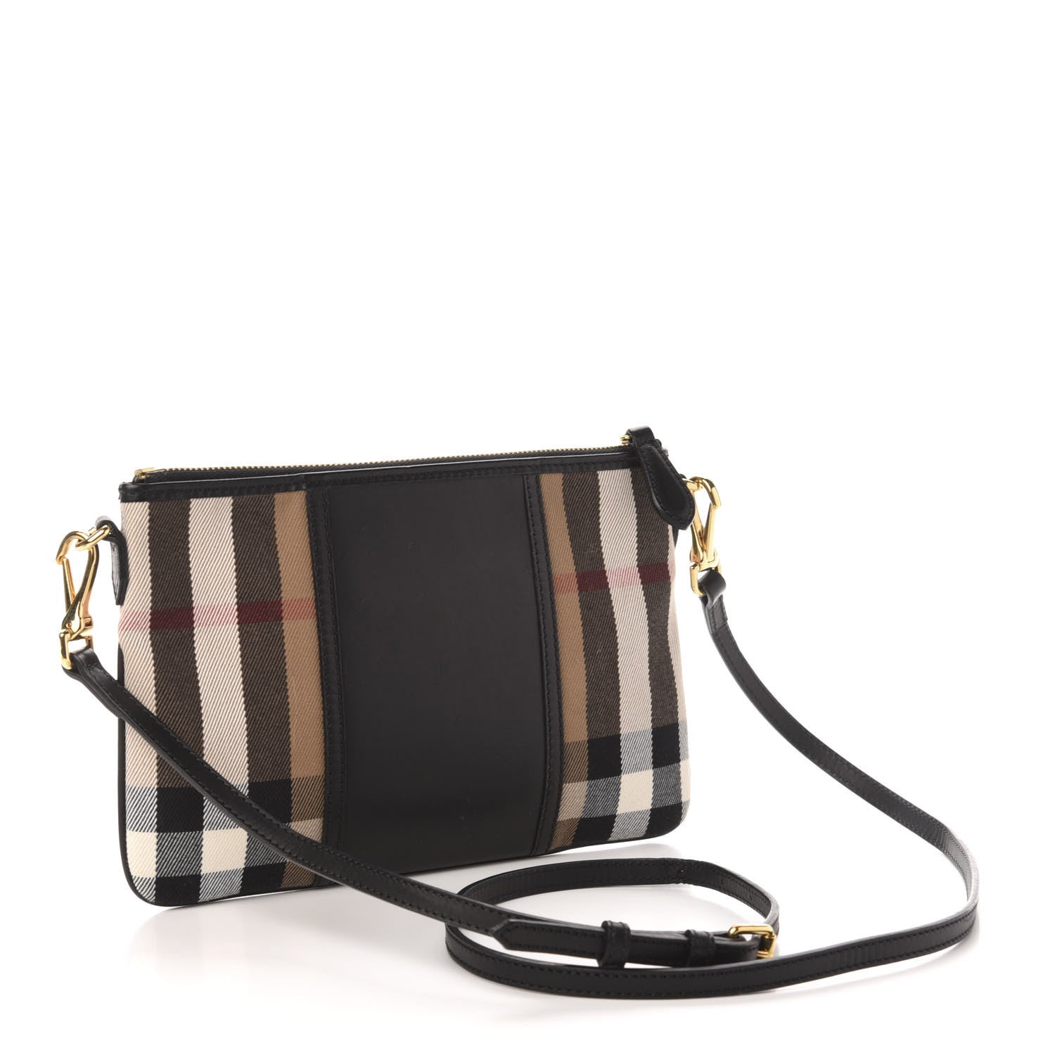 Burberry House Check Peyton Crossbody Clutch Bag Black 3 of 11