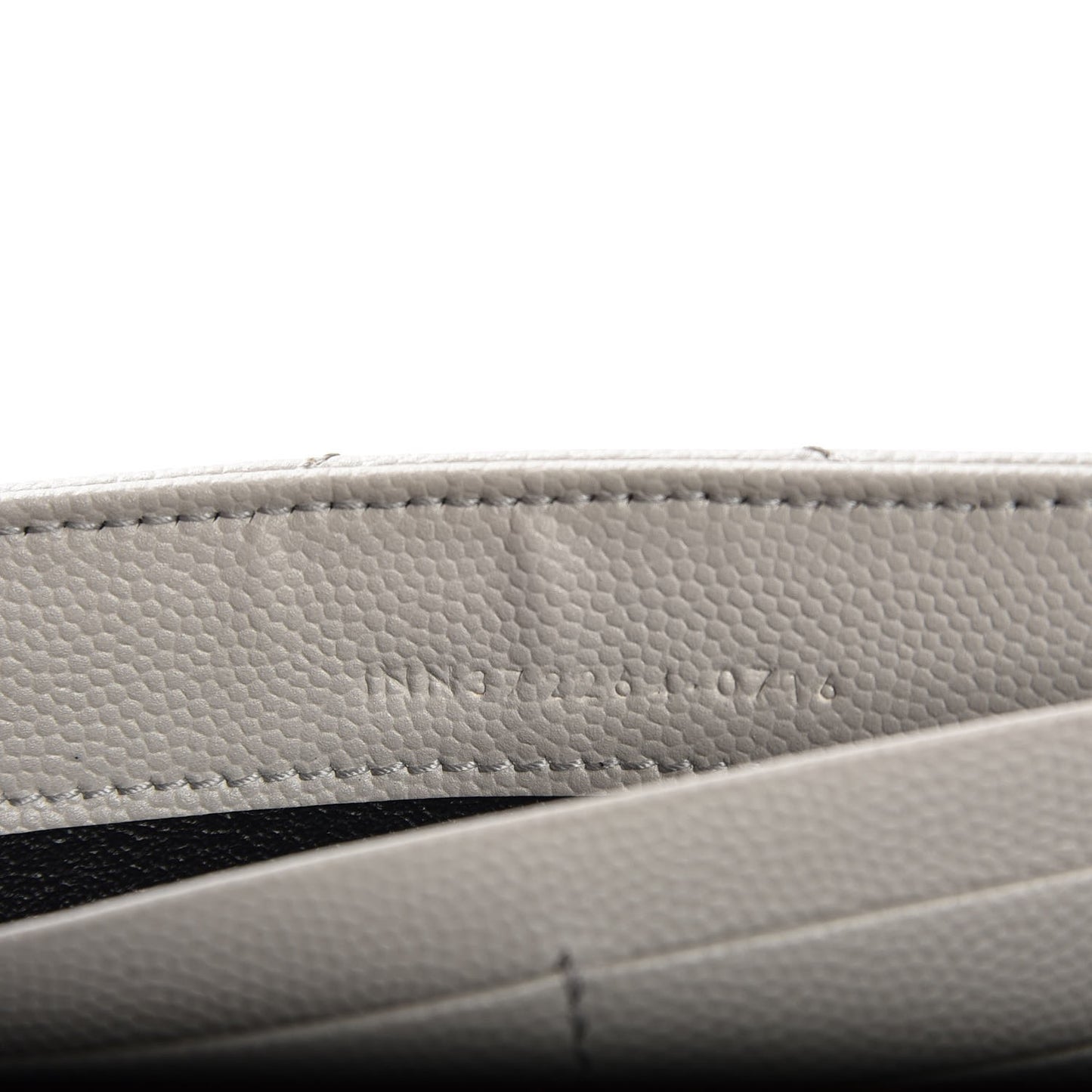 Grain De Poudre Matelasse Monogram Flap Wallet Light Grey