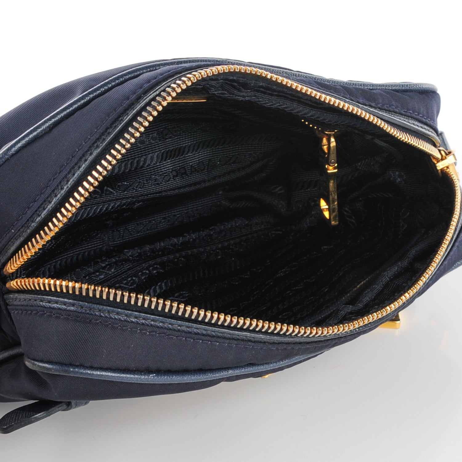 Prada Nylon Tessuto Pochette Saffian Blue 7 of 11