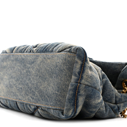 Saint Laurent Denim Quilted Small Loulou Puffer Monogram Chain Satchel Blue Cinnamon 10 of 12