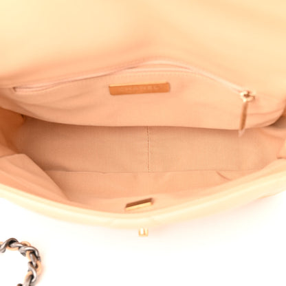 Chanel Goatskin Quilted Medium Chanel 19 Flap Beige 5 of 10