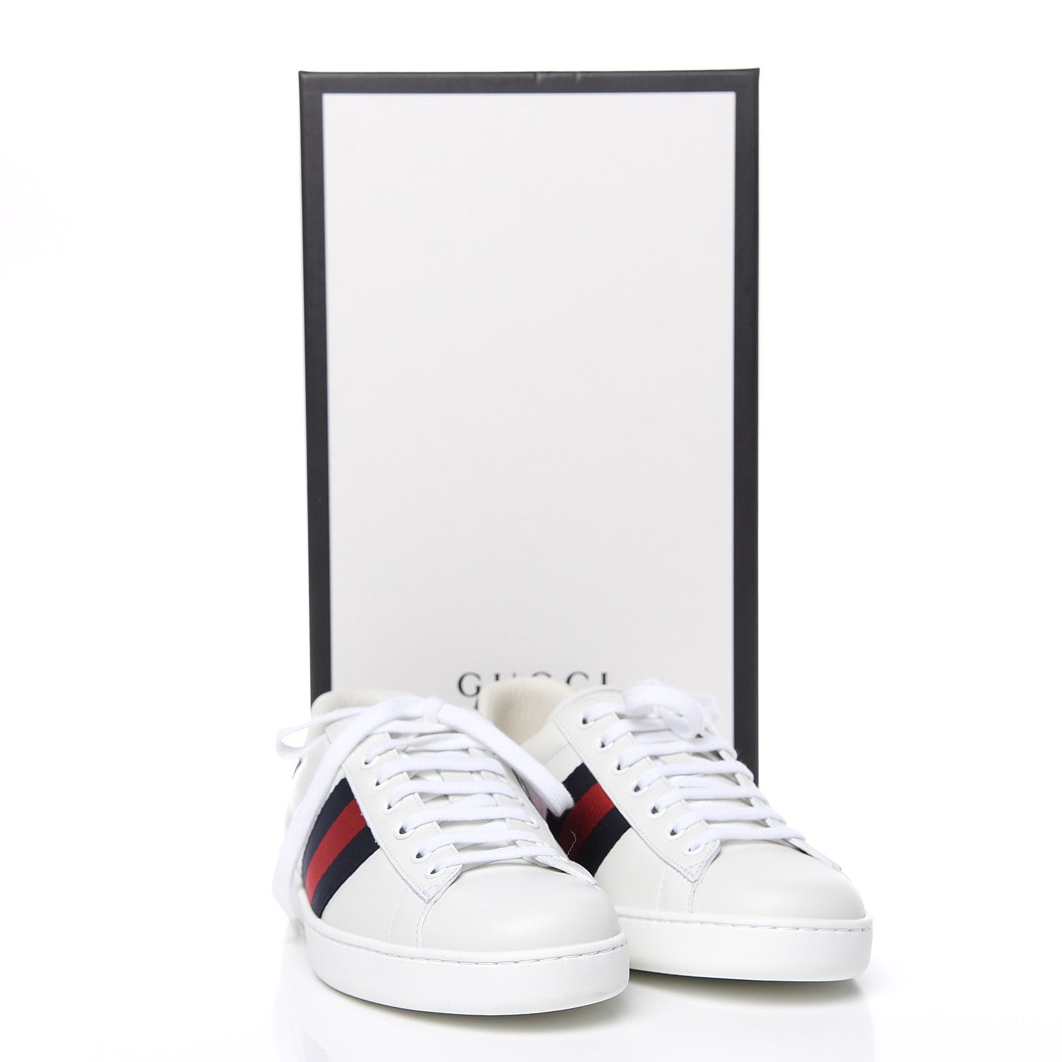 Gucci Miro Soft Calfskin Ayers Web Mens Ace Sneakers 8 White Blue 9 of 9