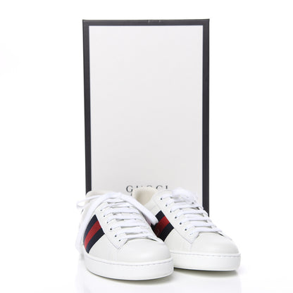 Gucci Miro Soft Calfskin Ayers Web Mens Ace Sneakers 8 White Blue 9 of 9
