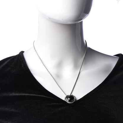 David Yurman Sterling Silver Black Onyx 14mm Infinity Pendant Necklace 2 of 6