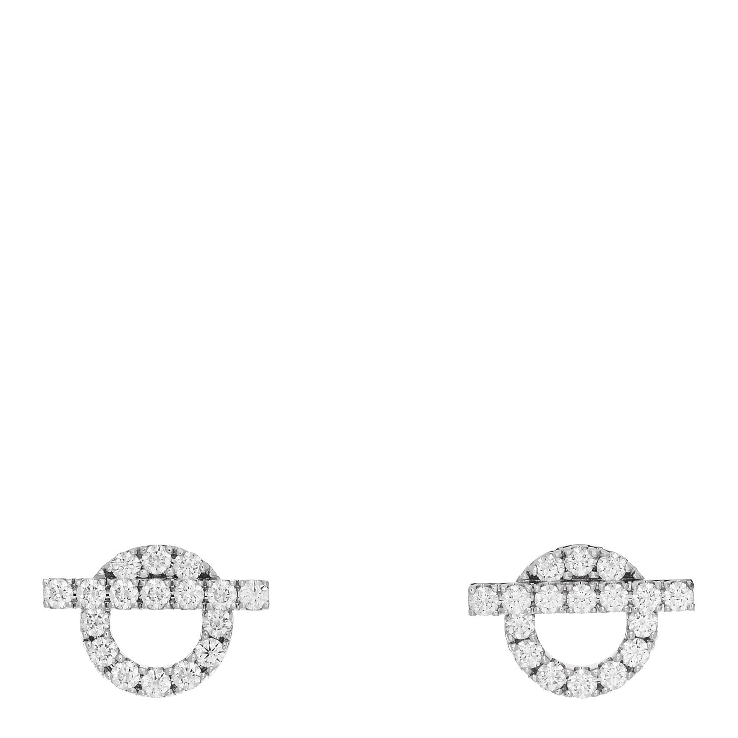 Hermes 18K White Gold Diamond Finesse Earrings 1 of 5