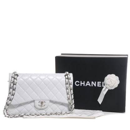 Chanel Caviar Jumbo Double Flap White 5 of 9