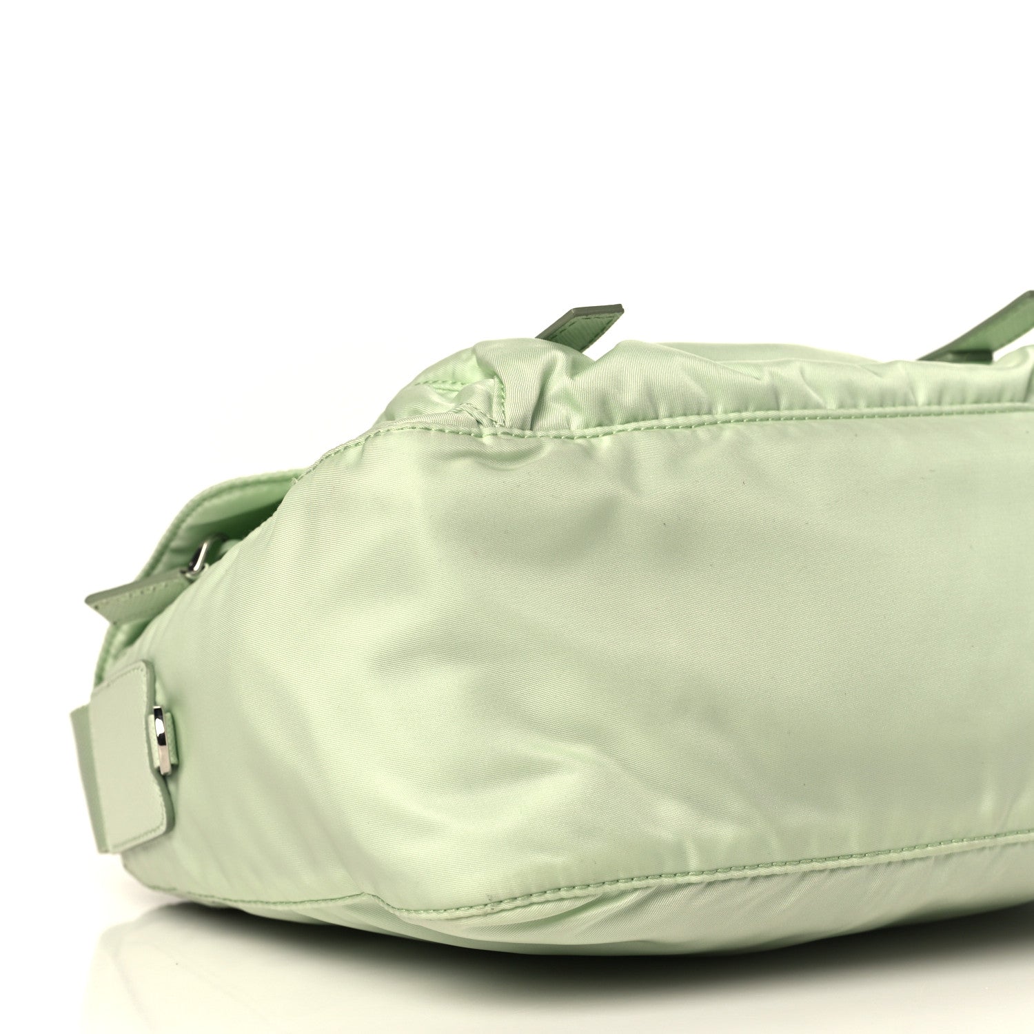Prada Re-Nylon Vela Saffiano Pocket Double Buckle Messenger Shoulder Bag Acqua 8 of 9