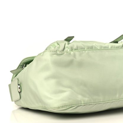 Prada Re-Nylon Vela Saffiano Pocket Double Buckle Messenger Shoulder Bag Acqua 8 of 9
