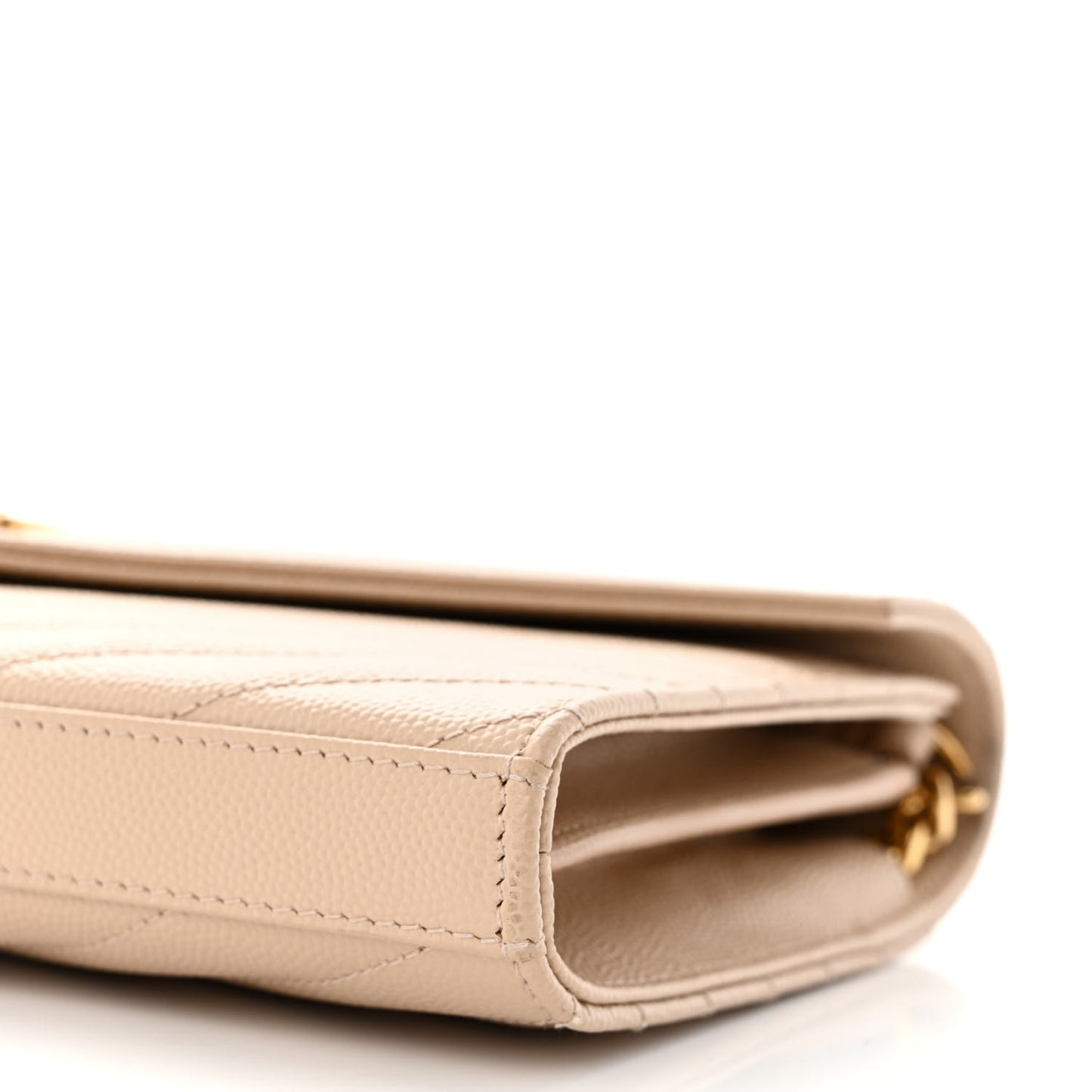 Grain De Poudre Matelasse Chevron Monogram Chain Wallet Nude Powder