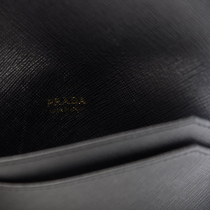 Prada Saffiano Metal Flap Wallet Black 8 of 9