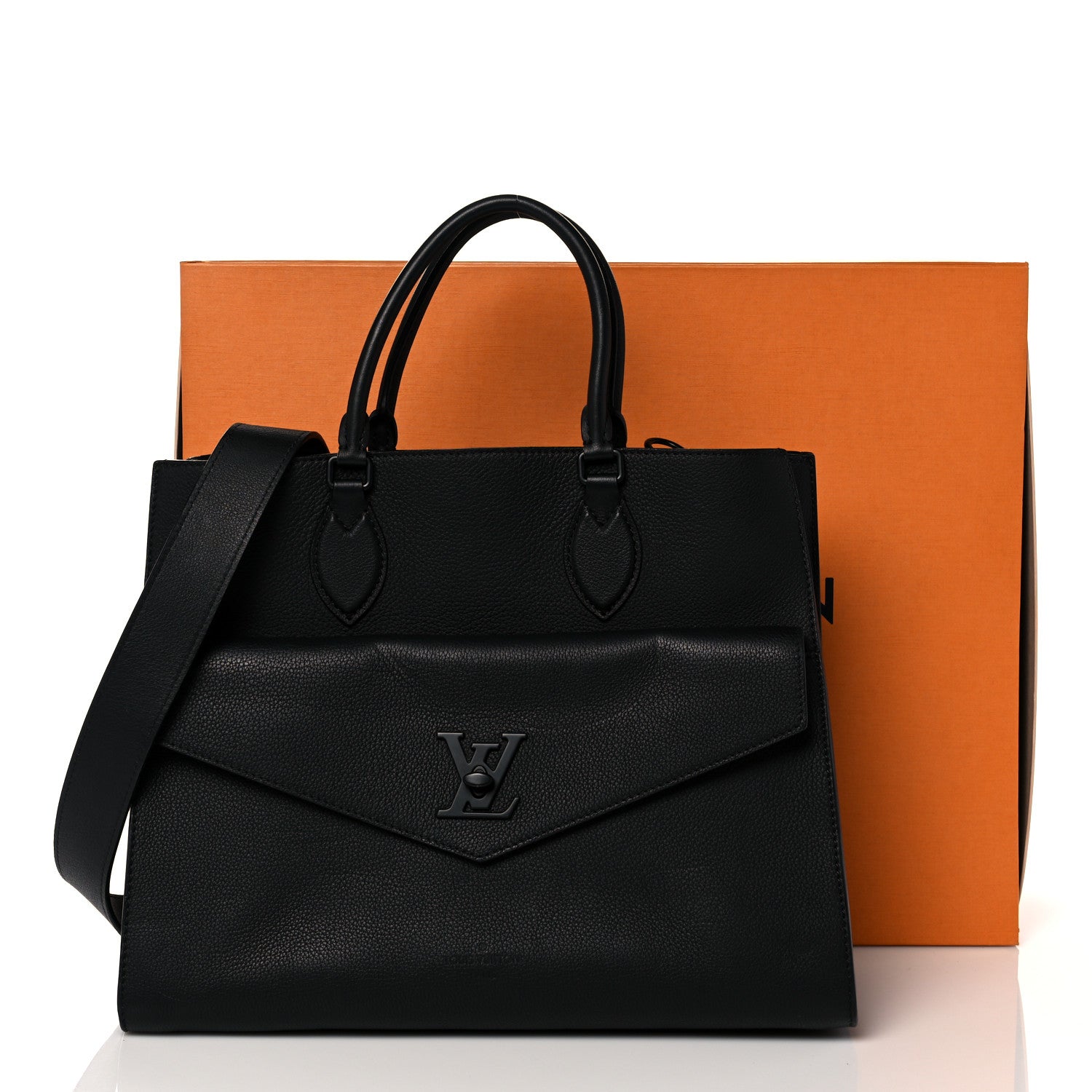 Louis Vuitton Soft Calfskin Lockme Tote MM Black 12 of 12
