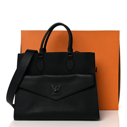 Louis Vuitton Soft Calfskin Lockme Tote MM Black 12 of 12