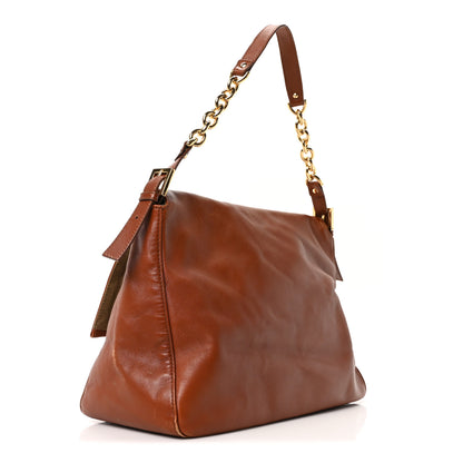 Fendi Vitello Savana Snakeskin Big Mama Baguette Brown 3 of 10
