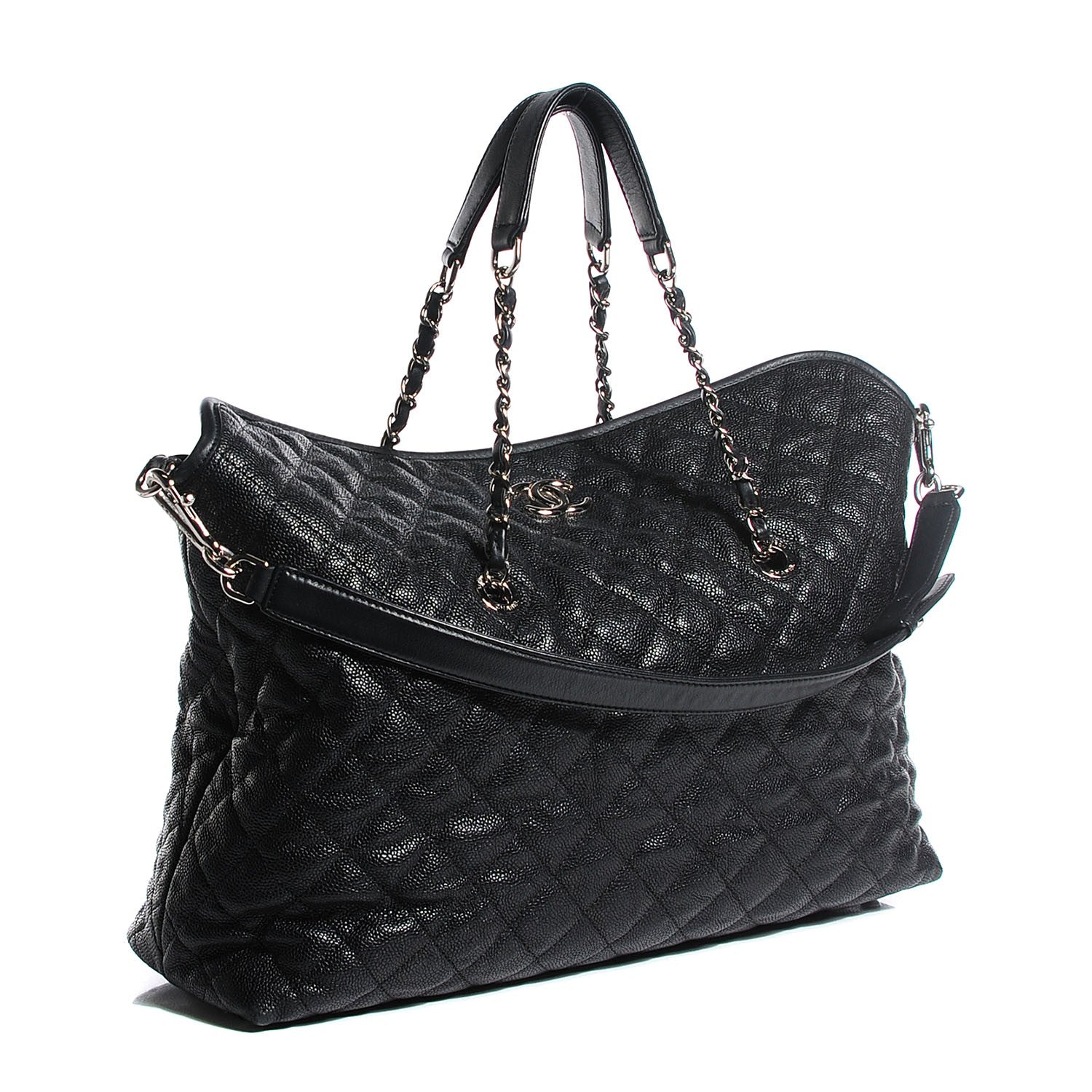 Chanel Caviar Quilted French Riviera Shouler Bag Black 3 of 7