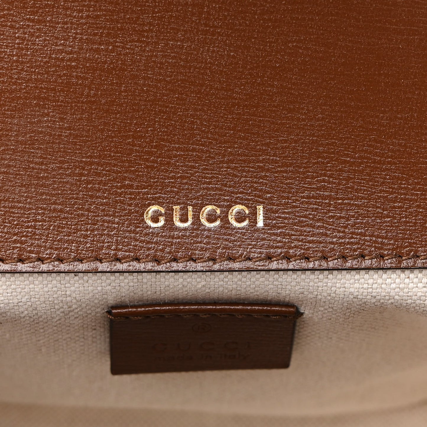 GG Supreme Monogram Web Mini Horsebit 1955 Shoulder Bag Beige Brown Sugar