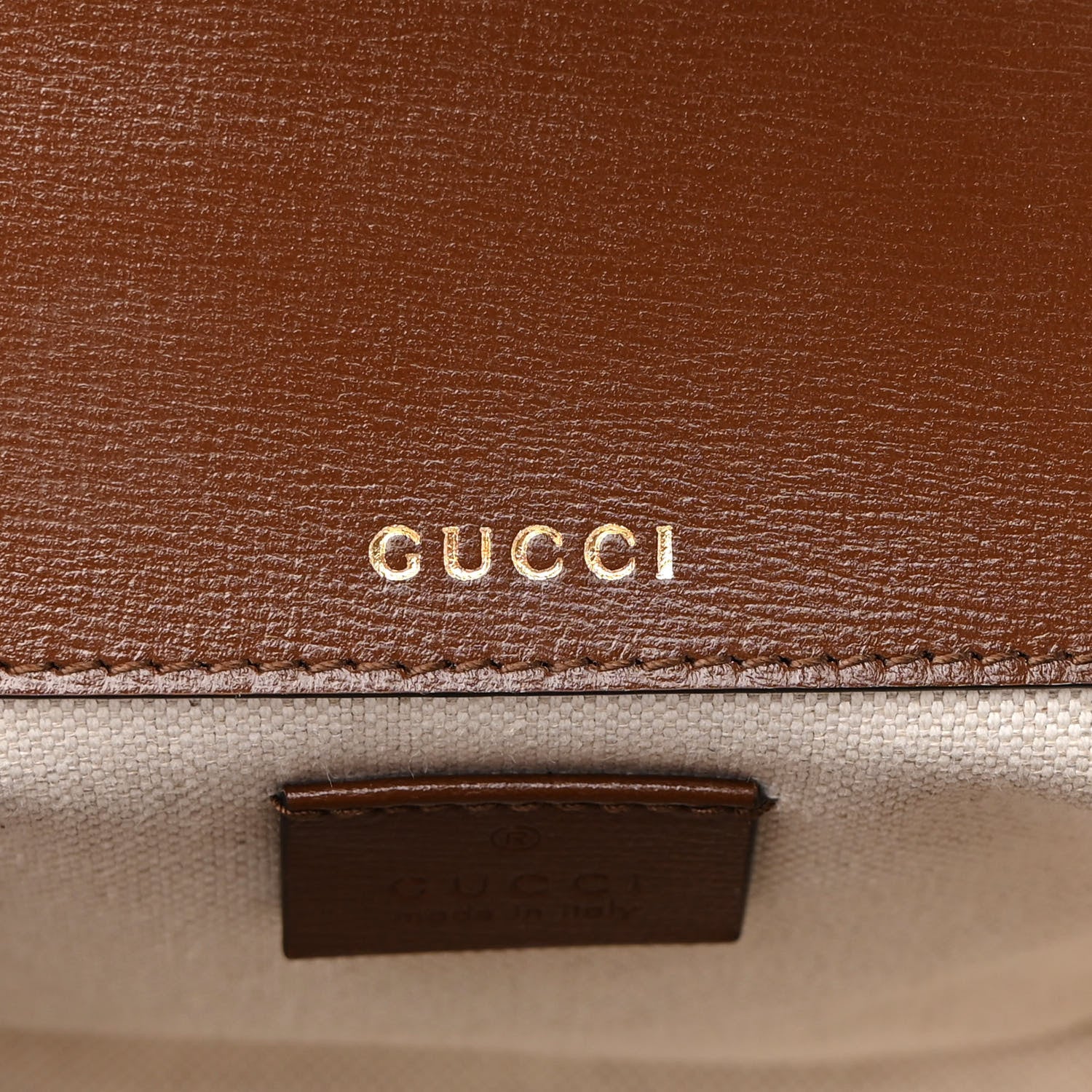 Gucci GG Supreme Monogram Web Mini Horsebit 1955 Shoulder Bag Beige Brown Sugar 6 of 10