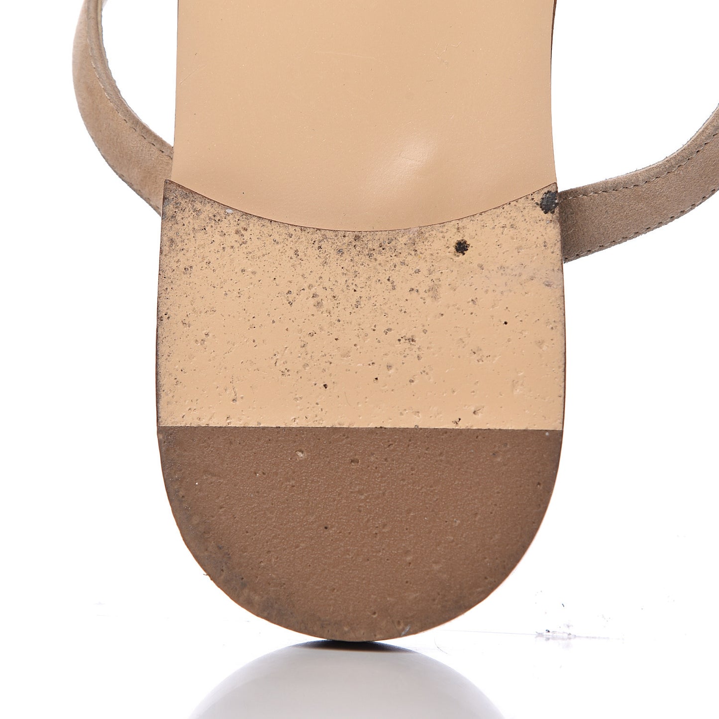 Suede Pearl Thong Sandals 39 Beige