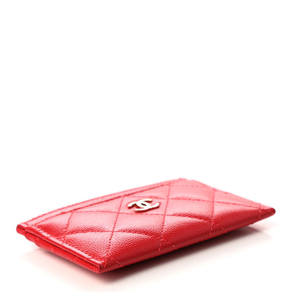 Chanel Caviar Quilted Card Holder Red 4 of 9