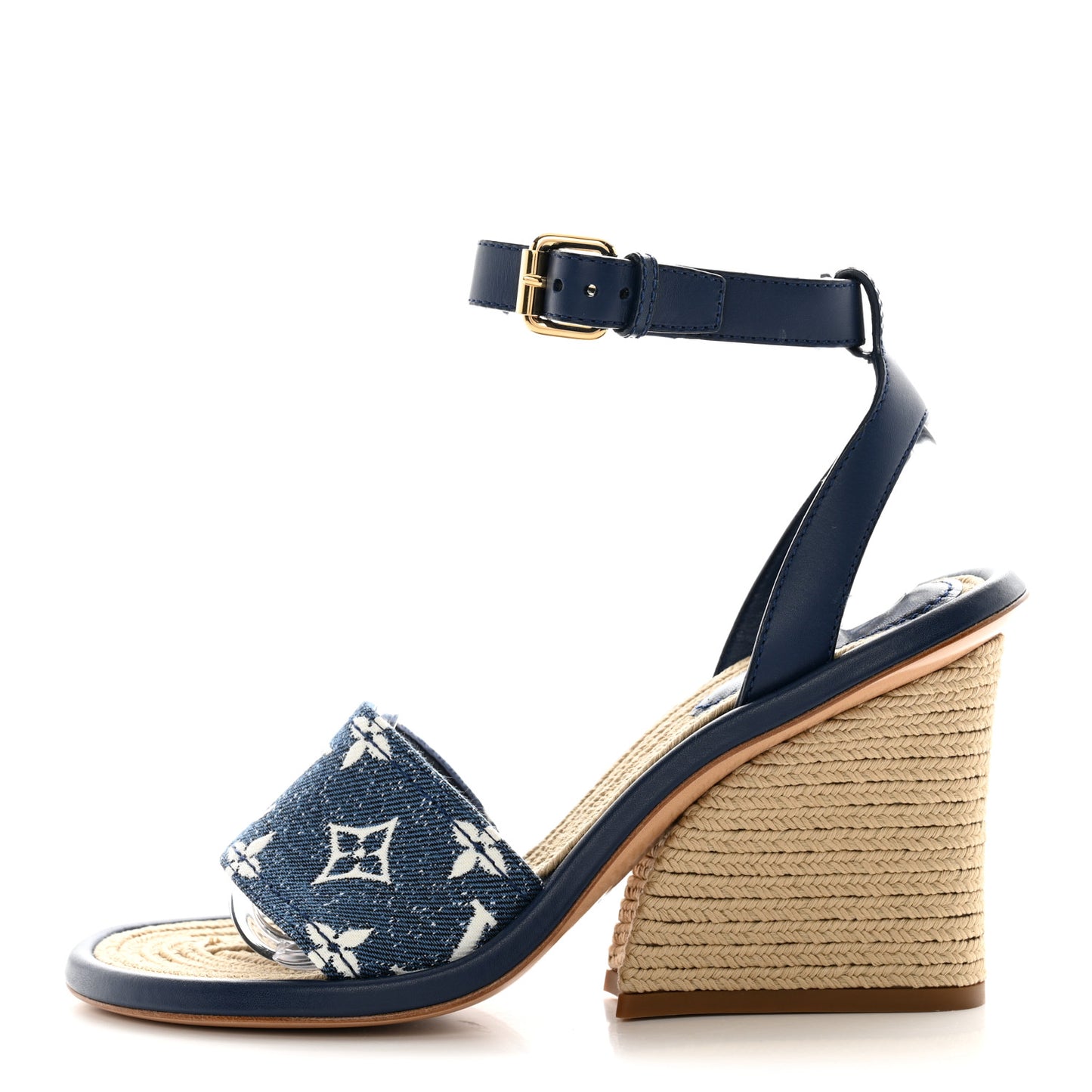 Monogram Denim Maia Wedge Sandal 37