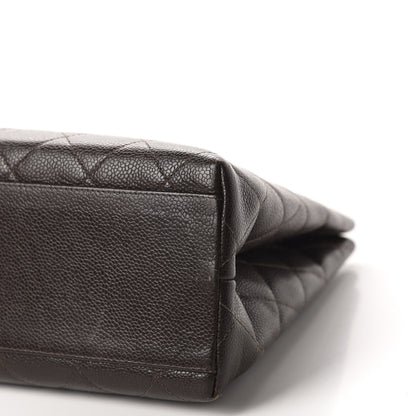 Chanel Caviar Quilted Shopper Tote Dark Brown 7 of 10