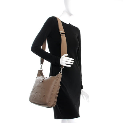 Hermes Taurillon Clemence Evelyne III PM Etoupe 2 of 9