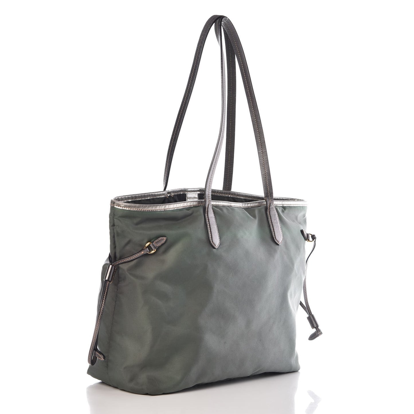 Tessuto Nylon Saffiano Tote Green